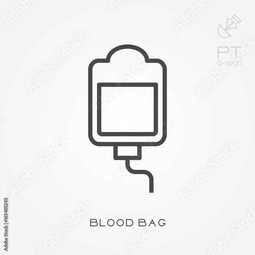 Line icon blood bag