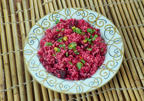 Beet of bulgur salad. photo