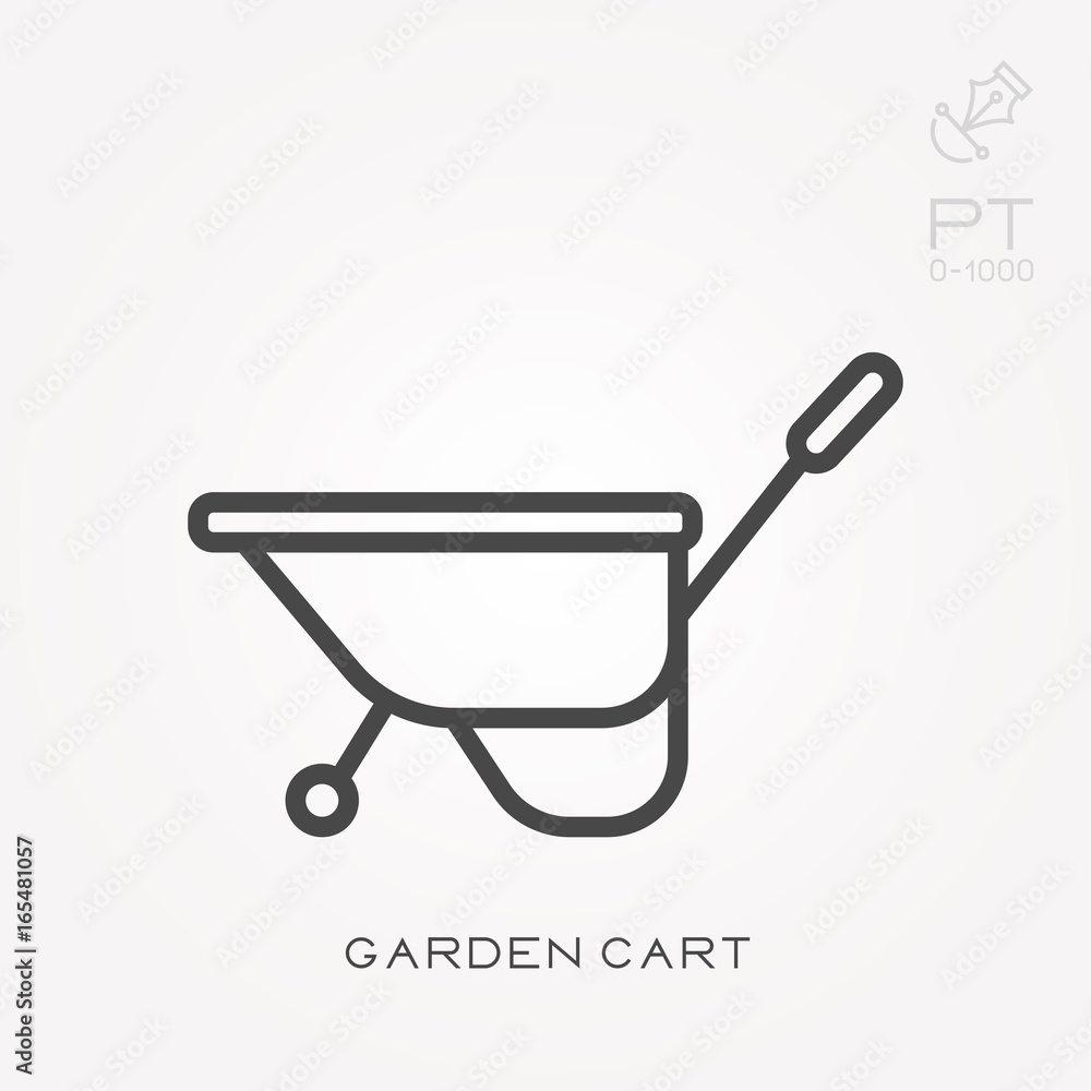 Line icon garden cart Line icon garden cart