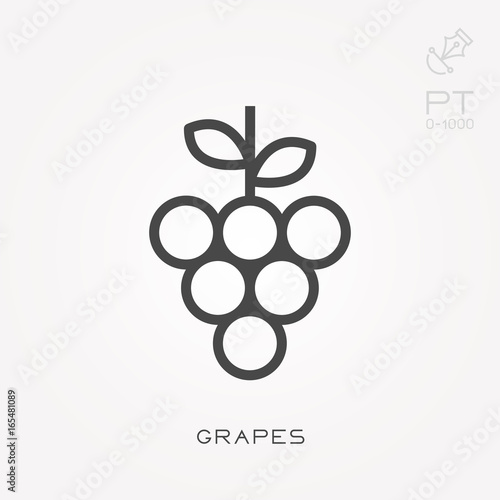 Line icon grapes