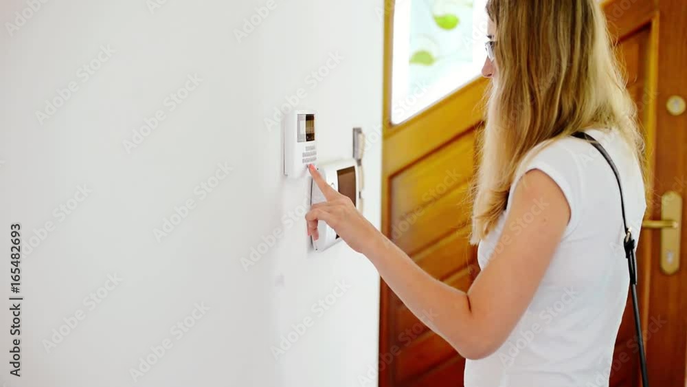 Young woman entering authorization code Young woman entering authorization code