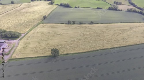 Aerial footage over Welsh farm land in Hawarden North Wales. photo