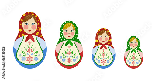 Set of Russian nesting dolls