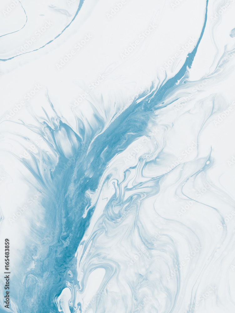 Obraz premium Blue marble abstract hand painted background.