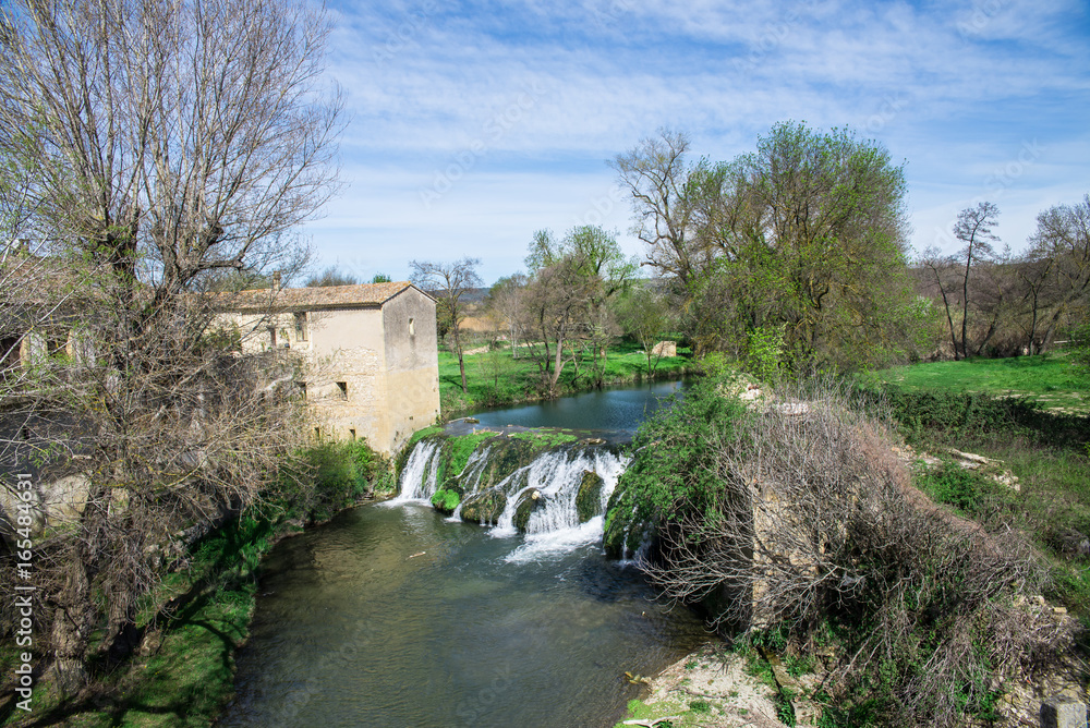     Collias, village in the Gard, mill on the river 