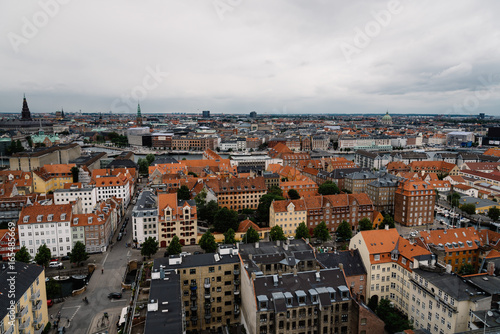 Aerial view of Copenhagen a cloudy day of summer © jjfarq