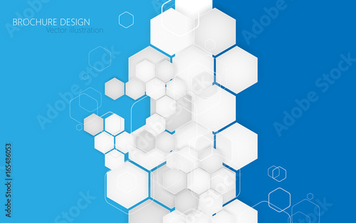 Business brochure cover design template. Vector. Blue Background