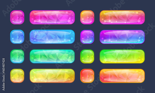 Set of buttons for game or web design.