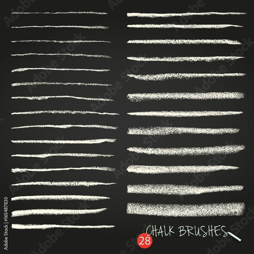 A set of vector brush strokes. Chalk and charcoal. Paint spots. Grunge texture..A high resolution. Brushes are stored in the palette. Designed for registration of various design projects.