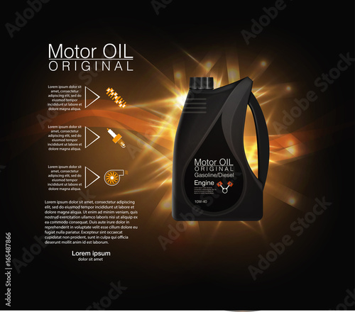 bottle engine oil background, vector illustration