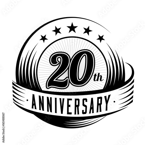 20 years anniversary design template. Vector and illustration. 20th logo.