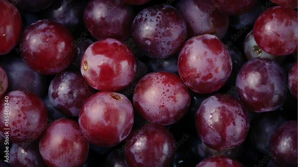 Delicious Red Grapes Rotating Closeup Delicious Red Grapes Rotating Closeup