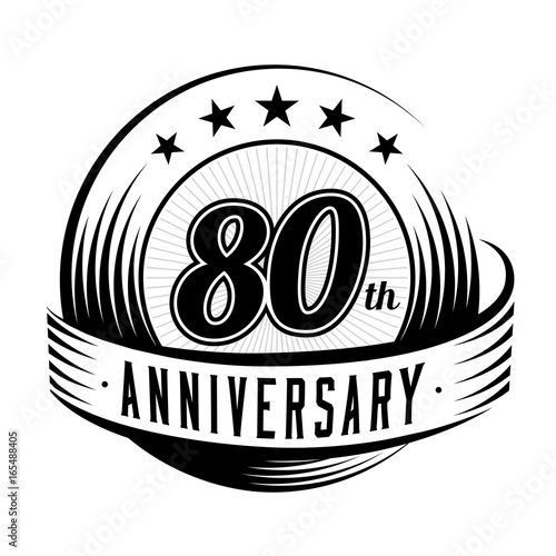 80 years anniversary design template. Vector and illustration. 80th logo.