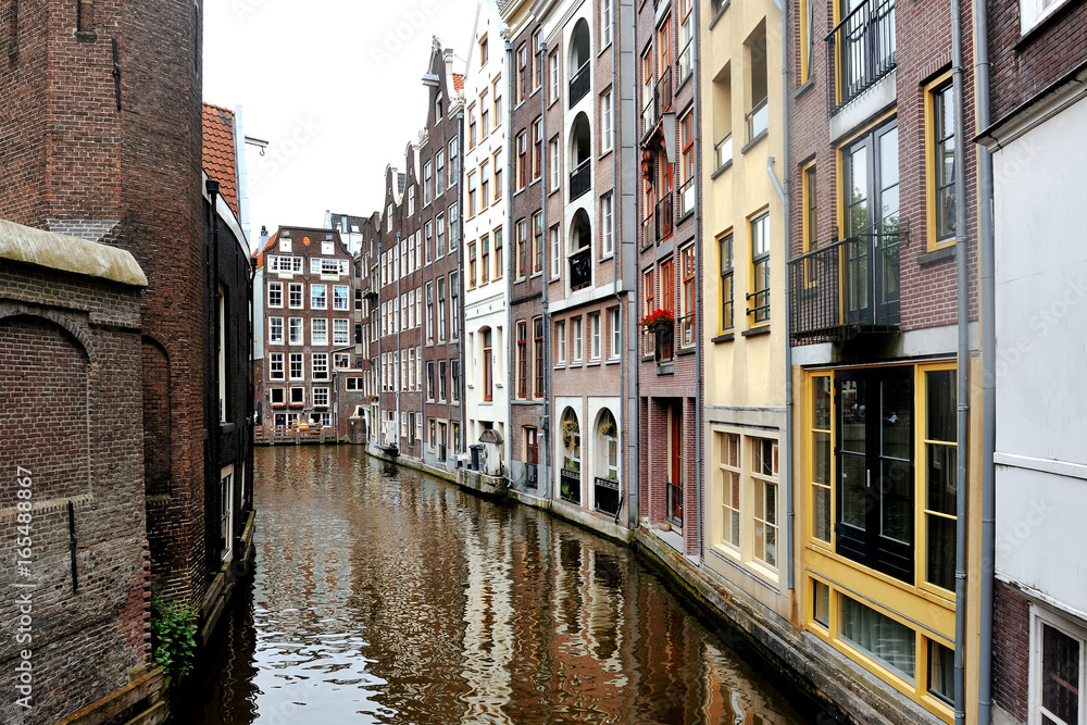 Amsterdam, Holland, Europe - scenic view of the canal and buildings