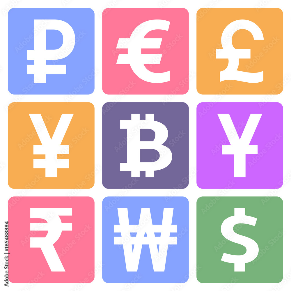 Currency icons set Currency icons set