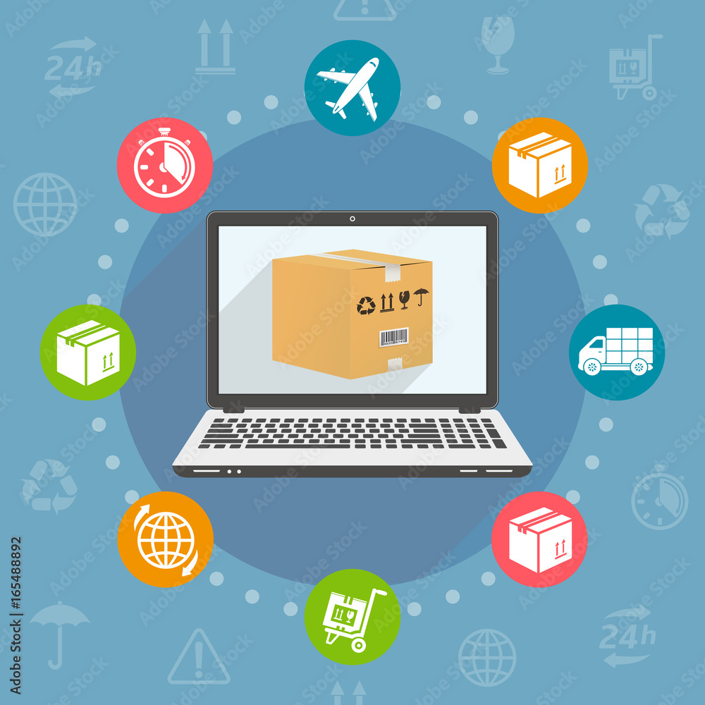 Flat design vector illustration concept for delivery service Flat design vector illustration concept for delivery service