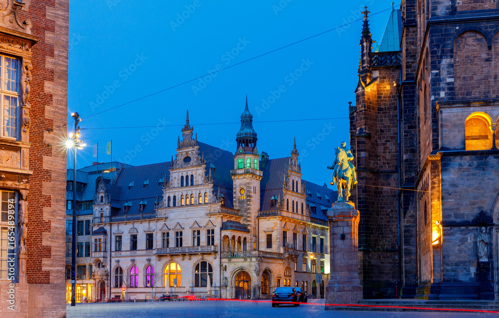 Fototapeta premium Bremen. The central market square. Town Hall.