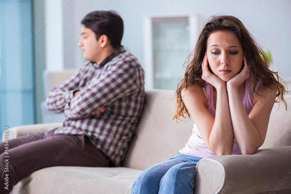 Young family in broken relationship concept Young family in broken relationship concept