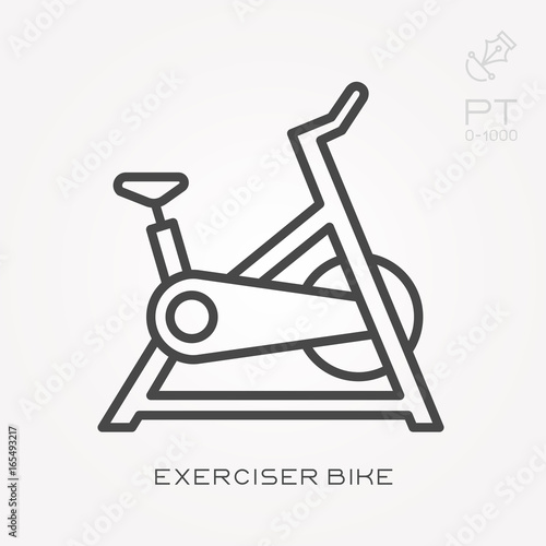 Line icon exerciser bike