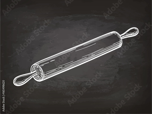 Chalk sketch of rolling pin.