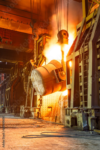 Принти на полотні Blast furnace smelting liquid steel in steel mills