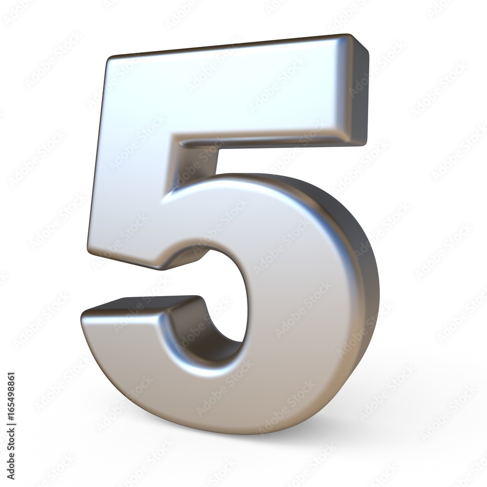 Metal font NUMBER FIVE 5 3D Metal font NUMBER FIVE 5 3D