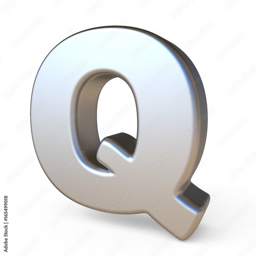 Metal font LETTER Q 3D Metal font LETTER Q 3D