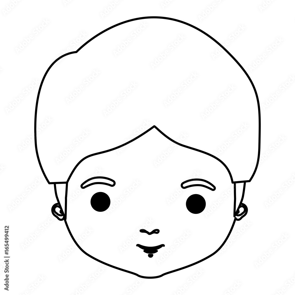 silhouette closeup front view guy with mushroom haircut vector illustration silhouette closeup front view guy with mushroom haircut vector illustration