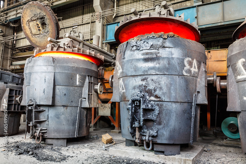 Wallpaper Mural Blast furnace smelting liquid steel in steel mills Torontodigital.ca