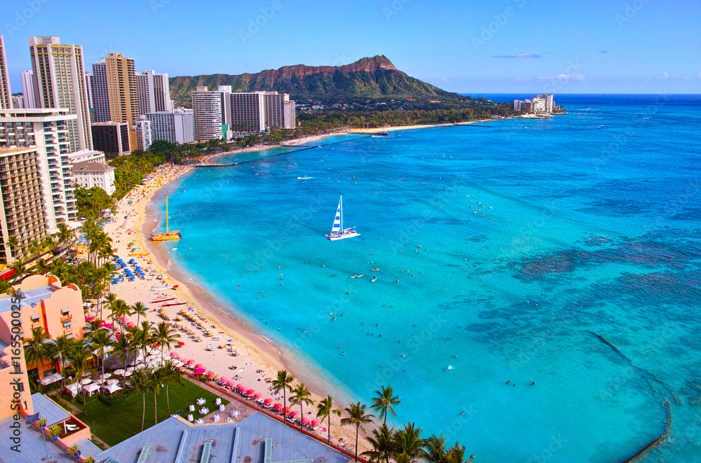Fototapeta premium Hawajska plaża Waikiki