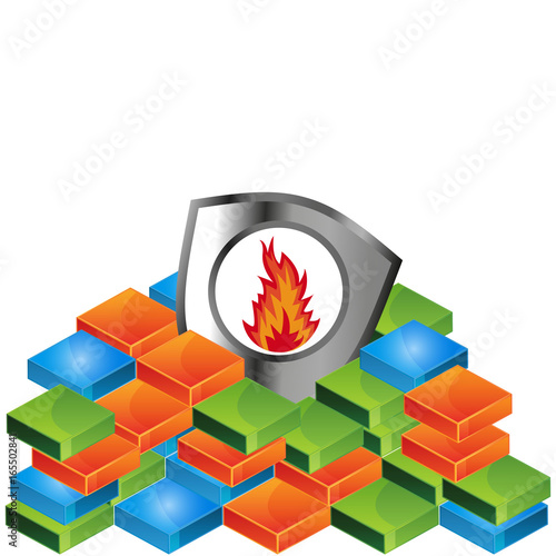 fire shield vector illustration.  illustration in vector format