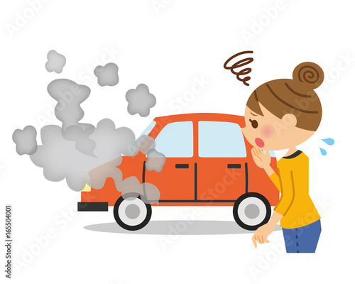 車　故障　女性