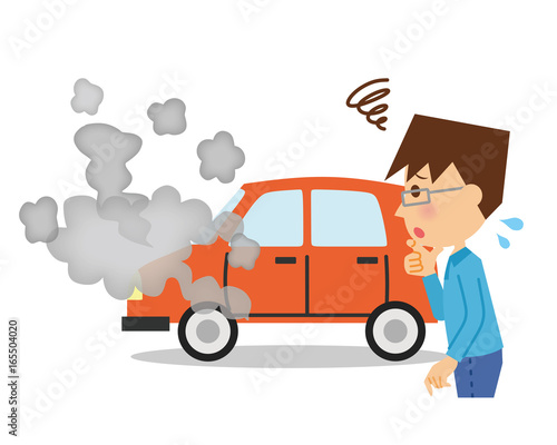 車　故障　男性