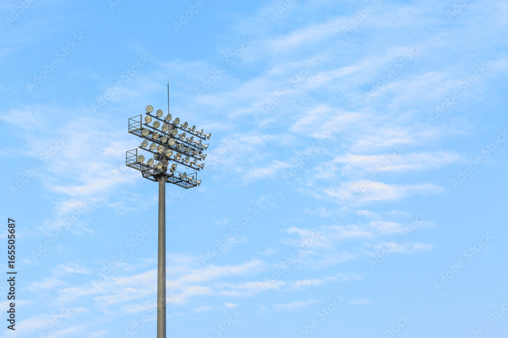 Larger Stadium light tower in day time