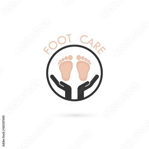 Foot Care Logo.Human foot icon.Foot spa concept.Vector illustration.