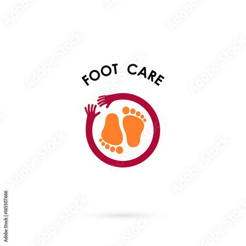 Foot Care Logo.Human foot icon.Foot spa concept.Vector illustration.