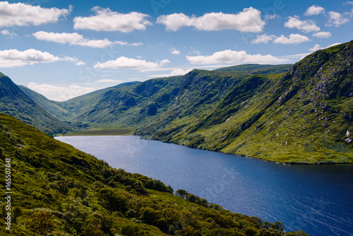 Panoramic views of the Glenveagh lake, County Donegal, Ireland photo