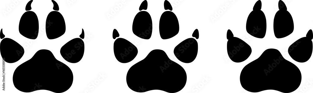 Obraz premium Wolf Pfote, Hunde Pfote, Aufkleber Label, Logo