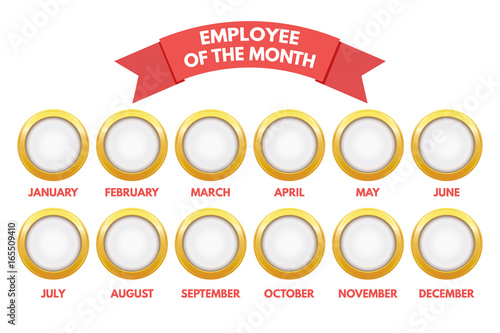 Employee of the month calendar. Vector illustration.