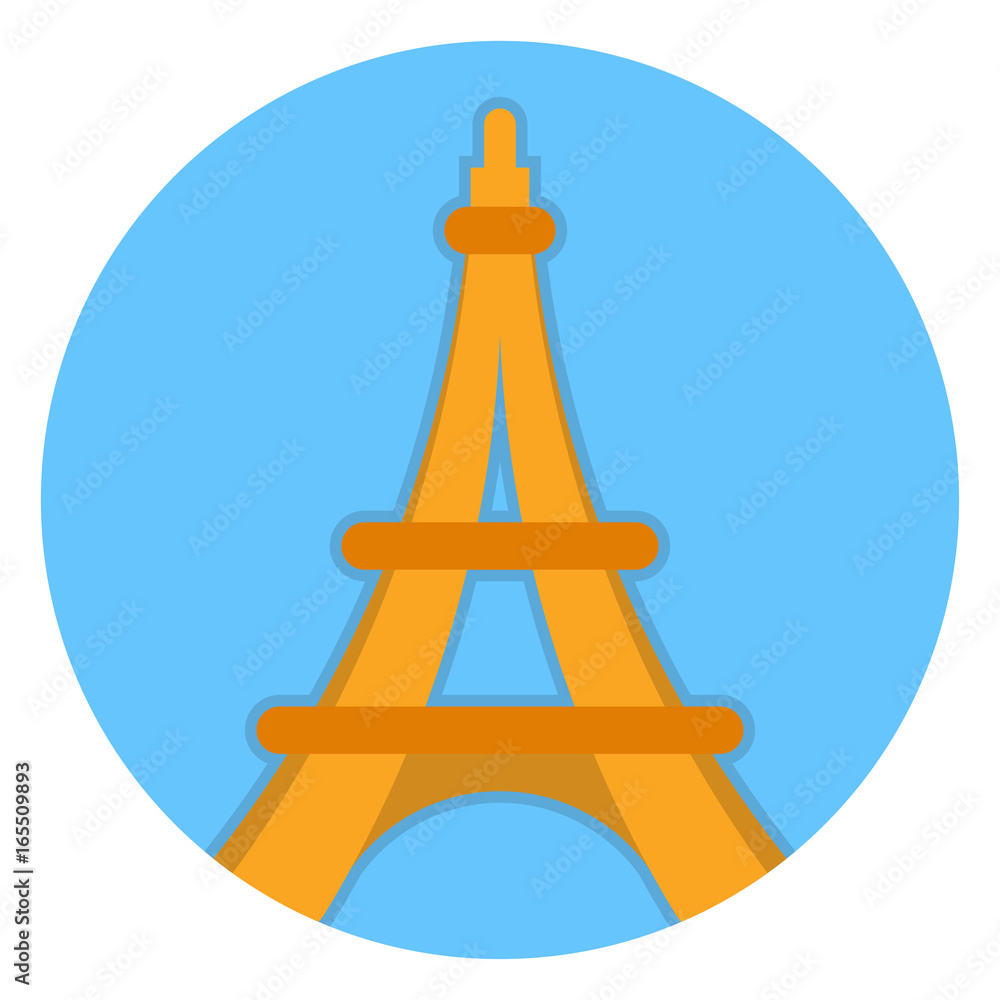 Illustration symbol for France tourist spot, Eiffel Tower