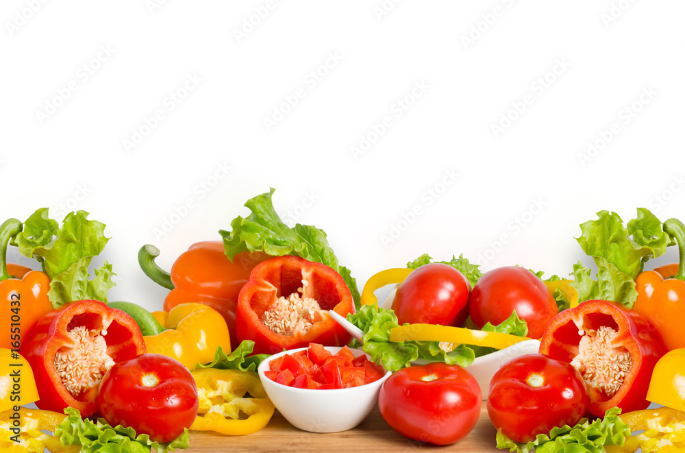 Assortment of fresh vegetables isolated on white background Assortment of fresh vegetables isolated on white background