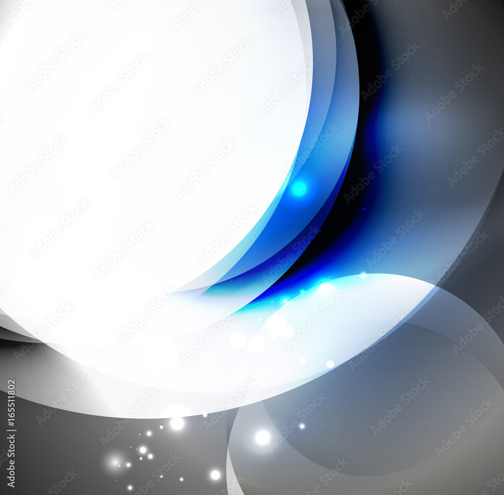 Obraz premium Digital illustration, glowing waves and circles