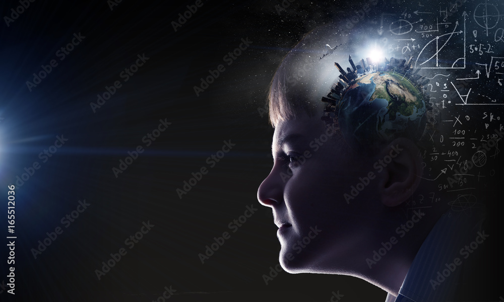 Bright ideas in his head. Mixed media Bright ideas in his head. Mixed media