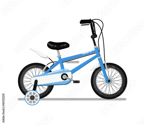 Classic kids bicycle icon. Pedal bike for boy or girl, children toy isolated vector illustration in flat design.