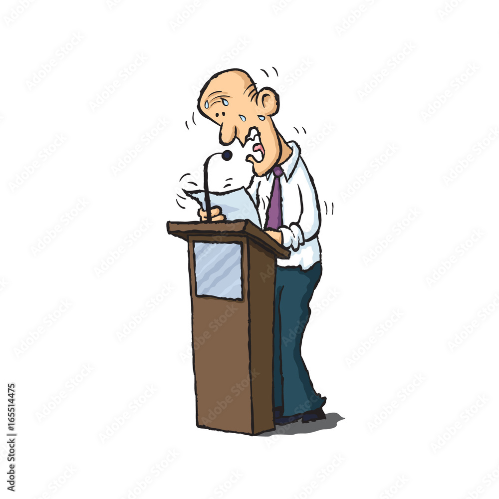 Fear of public speaking Stock Illustration | Adobe Stock