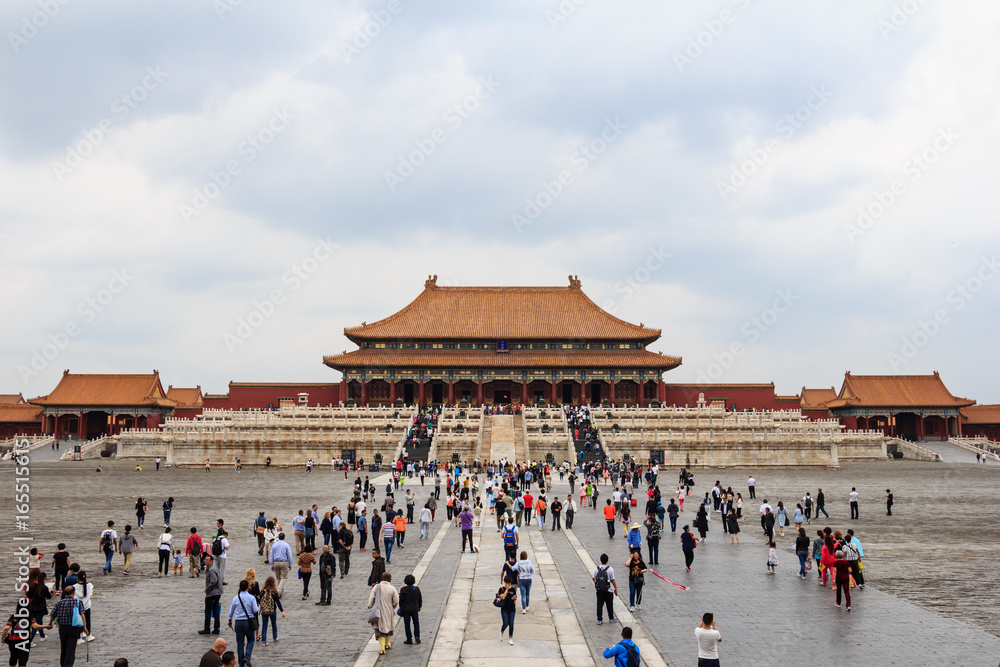 Fototapeta premium Central hall of The Forbidden City in Beijing, China