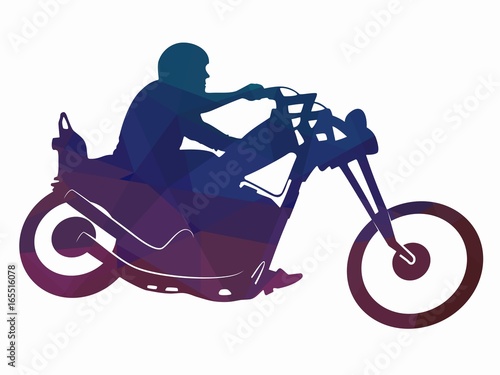 illustration of rider on motorbike , vector drawing