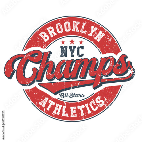 Brooklyn Athletics, NYC Champs Vintage T-shirt Design