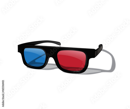 Vector realistic 3D glasses isolated on white background.