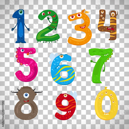 Monster numbers on transparent background